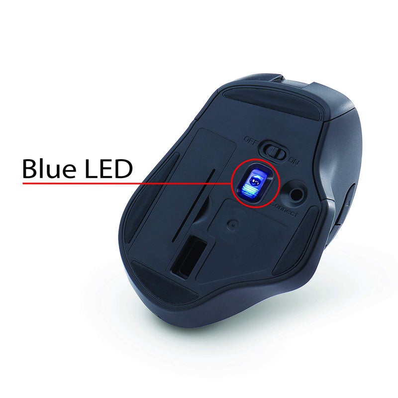 Verbatim 2.4G Wireless Ergonomic LED Silent Mouse - Noiseless and Silent Click Computer Mouse with Nano Receiver for Mac and PC - Red - Image 4